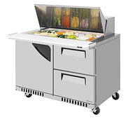 Turbo Air TST-48SD-18-D2R(L)-FB-N 48" Mega Top Sandwich Prep Table w/ 2 Drawers & 1 Door - Donut-Equipment.com