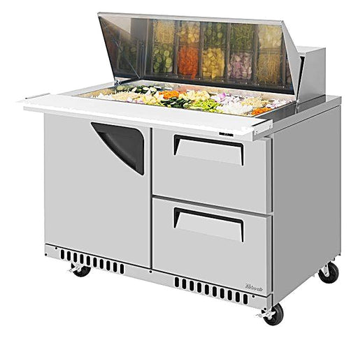 Turbo Air TST-48SD-18-D2R(L)-FB-N 48" Mega Top Sandwich Prep Table w/ 2 Drawers & 1 Door - Donut-Equipment.com