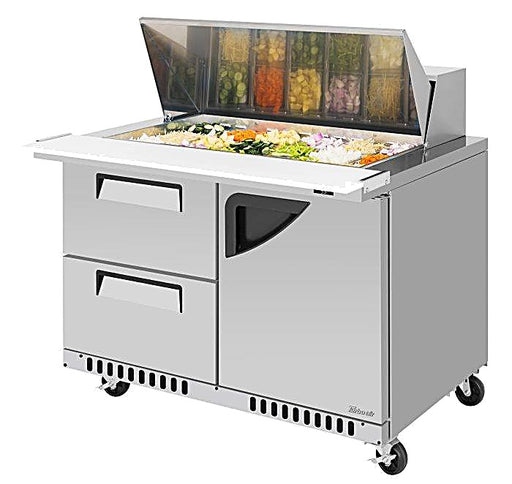 Turbo Air TST-48SD-18-D2R(L)-FB-N 48" Mega Top Sandwich Prep Table w/ 2 Drawers & 1 Door - Donut-Equipment.com