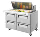 Turbo Air Super Deluxe TST-48SD-18-D4-N 4 Drawer Mega Top Refrigerated Sandwich Prep Table - Donut-Equipment.com
