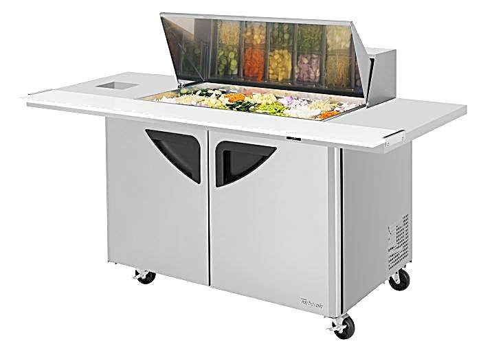 Turbo Air TST-48SD-18-E-SVC-N 72 5/8" Super Deluxe Mega Top Sandwich/Salad Prep Table w/ Refrigerated Base - Donut-Equipment.com
