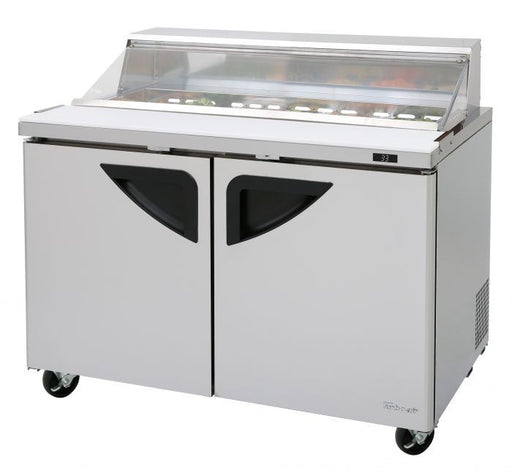 Turbo Air Super Deluxe TST-48SD-N-CL 48" 2 Door Refrigerated Sandwich Prep Table with Clear Lid - Donut-Equipment.com