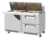 Turbo Air TST-60SD-24-D2R(L)-FB-N 60" Mega Top Sandwich Prep Table w/ 2 Drawers & 1 Door - Donut-Equipment.com
