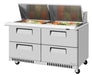 Turbo Air TST-60SD-24-D4-N 60 1/4" Super Deluxe Mega Top Sandwich/Salad Prep Table - Donut-Equipment.com