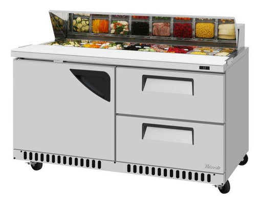 Turbo Air TST-60SD-D2R(L)-FB-N Super Deluxe 60" Sandwich/Salad Prep Table with Drawers and Hinged Door - Donut-Equipment.com