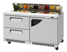 Turbo Air TST-60SD-D2R(L)-FB-N Super Deluxe 60" Sandwich/Salad Prep Table with Drawers and Hinged Door - Donut-Equipment.com