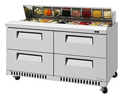 Turbo Air TST-60SD-24-D4-FB-N 60" 24 Pan Four Drawer Mega Top Sandwich/Salad Prep Table - Donut-Equipment.com