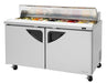 Turbo Air Super Deluxe TST-60SD-N-CL 60" 2 Door Refrigerated Sandwich Prep Table with Clear Lid - Donut-Equipment.com