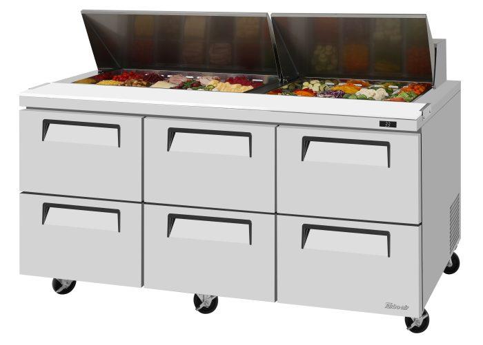 Turbo Air TST-72SD-D6-N" 4 Drawer Refrigerated Sandwich Prep Table - Donut-Equipment.com