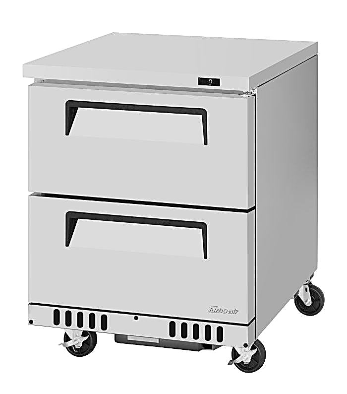 Turbo Air TUF-28SD-D2-FB-N 27 1/2" W Undercounter Freezer w/ 1 Section, 2 Drawers & Front Breathing - Donut-Equipment.com