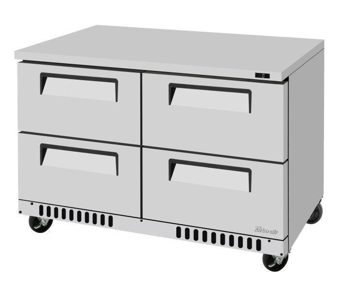 Turbo Air TUF-48SD-D4-FB-N 48 1/4" W Undercounter Freezer w/ 2 Sections, 4 Drawers & Front Breathing - Bakery Wholesalers