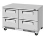 Turbo Air TUF-48SD-D4-FB-N 48 1/4" W Undercounter Freezer w/ 2 Sections, 4 Drawers & Front Breathing - Bakery Wholesalers