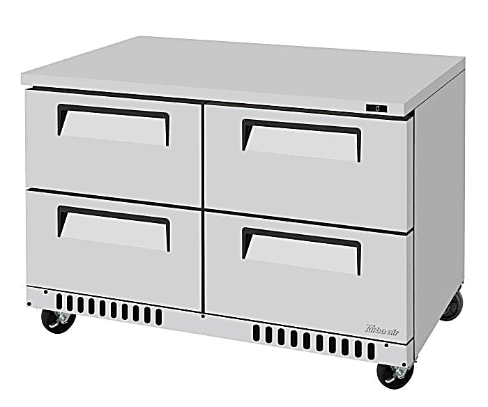 Turbo Air TUF-48SD-D4-FB-N 48 1/4" W Undercounter Freezer w/ 2 Sections, 4 Drawers & Front Breathing - Donut-Equipment.com