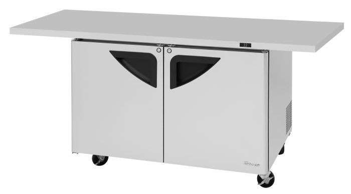 Turbo Air TUR-48SD-E-N 72 5/8" W Undercounter Refrigerator w/ 2 Sections & 2 Doors, Extended Countertop - Donut-Equipment.com