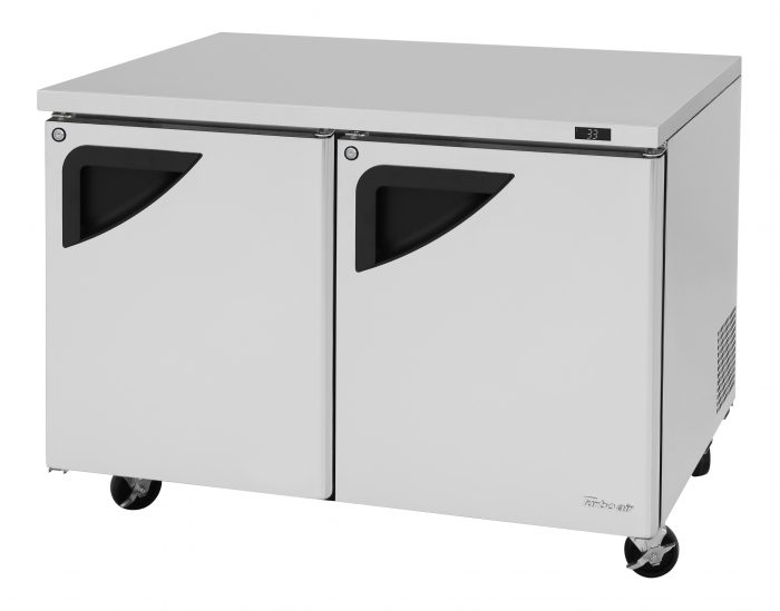 Turbo Air TUR-48SD-FB-N 48 1/4" W Undercounter Refrigerator w/ 2 Sections, Solid Doors, Front Breathing - Bakery Wholesalers