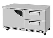 Turbo Air TUR-60SD-D2R(L)-FB-N 60 1/4" W Undercounter Refrigerator w/ 2 Drawers, 1 Door & Front Breathing - Donut-Equipment.com