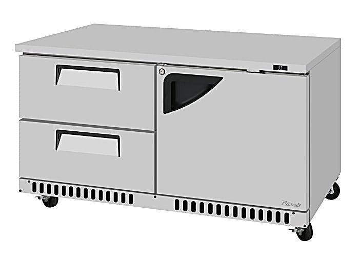 Turbo Air TUR-60SD-D2R(L)-FB-N 60 1/4" W Undercounter Refrigerator w/ 2 Drawers, 1 Door & Front Breathing - Donut-Equipment.com