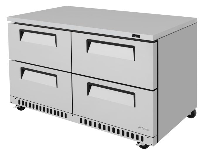 Turbo Air TUR-60SD-D4-FB-N 60 1/4" W Undercounter Refrigerator w/ 2 Sections, 4 Drawers & Front Breathing - Bakery Wholesalers
