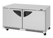 Turbo Air TUR-60SD-FB-N 60 1/4" W Undercounter Refrigerator w/ 2 Sections, Solid Doors & Front Breathing - Bakery Wholesalers