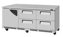 Turbo Air TUR-72SD-D4R(L)-FB-N 72 1/4" W Undercounter Refrigerator w/ 4 Drawers, 1 Door & Front Breathing - Bakery Wholesalers