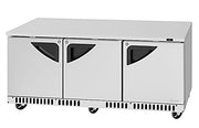 Turbo Air TUR-72SD-FB-N 72 1/4" W Undercounter Refrigerator w/ 3 Sections, Solid Doors & Front Breathing - Donut-Equipment.com