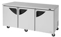 Turbo Air TUR-72SD-N 72 5/8" W Undercounter Refrigerator w/ 3 Section & 3 Doors - Donut-Equipment.com
