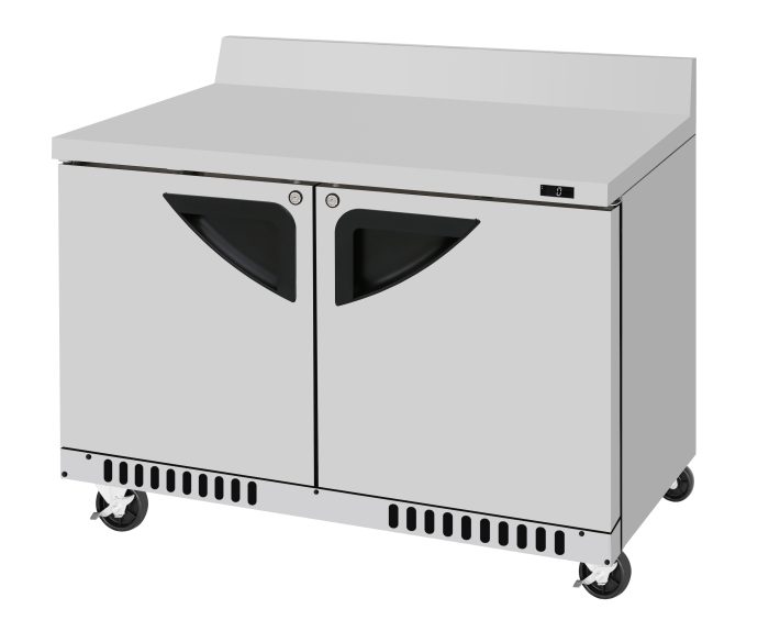 Turbo Air TWF-48SD-FB-N 48 1/4" Super Deluxe Worktop Freezer w/ (2) Sections, 2 Solid Doors, Front Breathing - Bakery Wholesalers