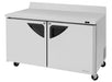 Turbo Air TWF-60SD-N 60 1/4" Super Deluxe Worktop Freezer w/ (2) Sections, 2 Solid Doors - Bakery Wholesalers