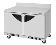 Turbo Air TWR-48SD-FB-N 48 1/4" Super Deluxe Worktop Refrigerator w/ (2) Sections, 2 Solid Doors, Front Breathing - Donut-Equipment.com