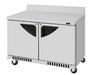 Turbo Air TWR-48SD-FB-N 48 1/4" Super Deluxe Worktop Refrigerator w/ (2) Sections, 2 Solid Doors, Front Breathing - Bakery Wholesalers