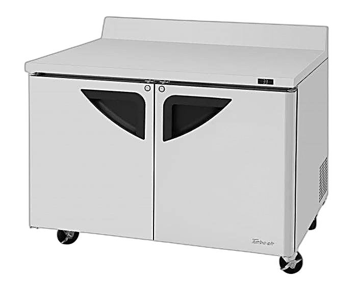 Turbo Air TWR-48SD-N 48 1/4" Super Deluxe Worktop Refrigerator w/ (2) Sections, 2 Solid Doors - Donut-Equipment.com