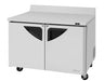 Turbo Air TWR-48SD-N 48 1/4" Super Deluxe Worktop Refrigerator w/ (2) Sections, 2 Solid Doors - Bakery Wholesalers