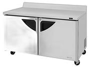 Turbo Air TWR-60SD-N 60 1/4" Super Deluxe Worktop Refrigerator w/ (2) Sections, 2 Solid Doors - Donut-Equipment.com
