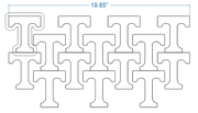 3.5” x 4.0” “T” cutter aluminum by 4 across Rotary Cutter for Machine Use Bakery Wholesalers