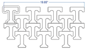 3.5” x 4.0” “T” cutter aluminum by 4 across Rotary Cutter for Machine Use Bakery Wholesalers