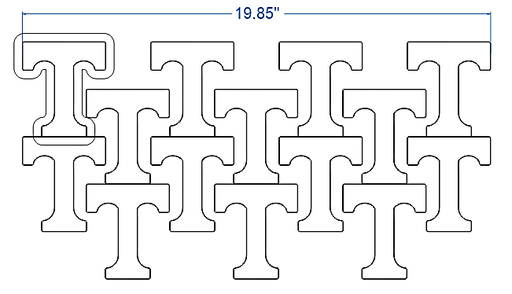 3.5” x 4.0” “T” cutter aluminum by 4 across Rotary Cutter for Machine Use Bakery Wholesalers