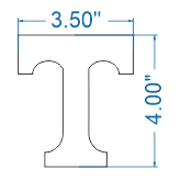 3.5” x 4.0” “T” cutter aluminum by 4 across Rotary Cutter for Machine Use Bakery Wholesalers