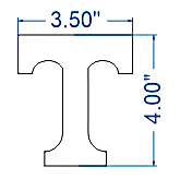 3.5” x 4.0” “T” cutter aluminum by 4 across Rotary Cutter for Machine Use Bakery Wholesalers