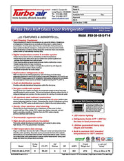 Turbo Air PRO-50-4R-G-PT-N 51 3/4" Two Section Pass Thru Refrigerator, (8) Left/Right Hinge Glass Doors, 115v - Donut-Equipment.com