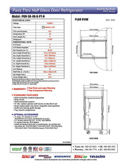 Turbo Air PRO-50-4R-G-PT-N 51 3/4" Two Section Pass Thru Refrigerator, (8) Left/Right Hinge Glass Doors, 115v - Donut-Equipment.com