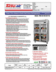 Turbo Air PRO-50-4R-GS-PT-N 51 3/4" Two Section Pass Thru Refrigerator, (4) Glass Doors, (4) Solid Doors, Left/Right Hinge, 115v - Donut-Equipment.com