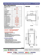 Turbo Air PRO-50-4R-GS-PT-N 51 3/4" Two Section Pass Thru Refrigerator, (4) Glass Doors, (4) Solid Doors, Left/Right Hinge, 115v - Donut-Equipment.com