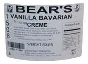 Bear Stewart Vanilla Bavarian Crème Pastry, Pie and Cake Filling- 20 Pound Pail Bakery Wholesalers