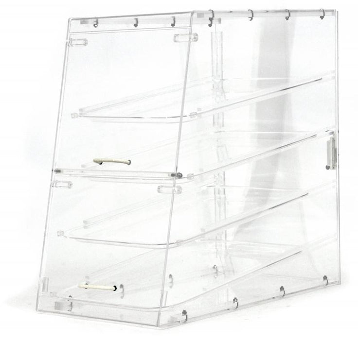 Omcan Acrylic Display Case with 4 Trays – Clear Countertop Bakery & Pastry Display Case