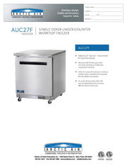 Arctic Air AUC27F 27" Single Door Undercounter Freezer Bakery Wholesalers