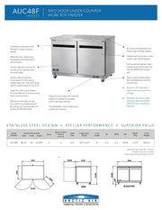 Arctic Air AUC48F 48" Under-counter Freezer Bakery Wholesalers