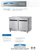 Arctic Air AUC48F 48" Under-counter Freezer Bakery Wholesalers