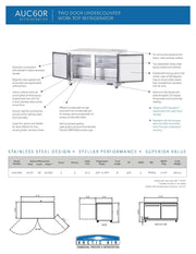 Arctic Air AUC60R 60" Undercounter Refrigerator Bakery Wholesalers