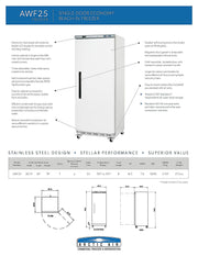 Arctic Air AWF25 White Single Door Reach In Freezer Bakery Wholesalers