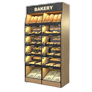 Palram Bakery Backwall Display Case with Upper & Lower Open Storage Compartments – 40"W x 78"H x 20"D - Donut-Equipment.com